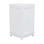 White Bathroom Cabinet Triangle Corner Storage Cabinet with Adjustable Shelf Modern Style MDF Board