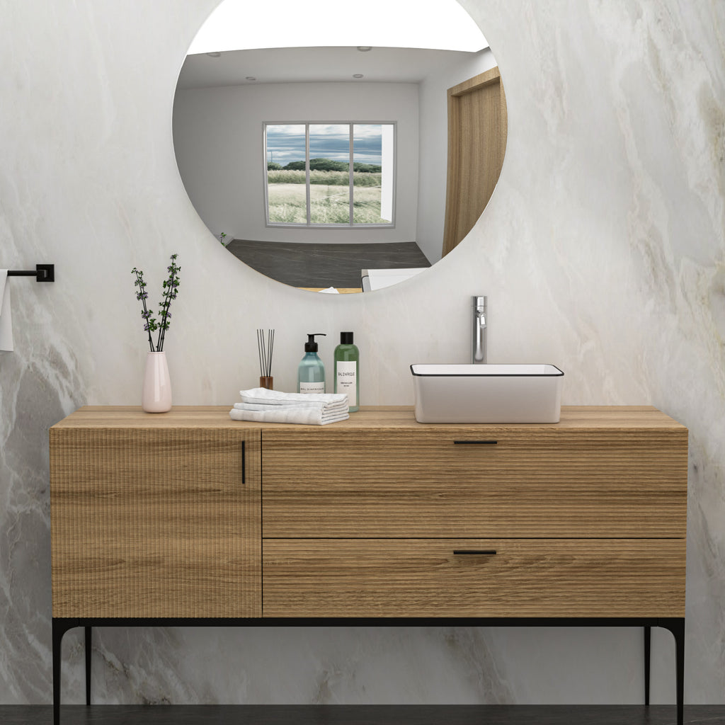 16x12 Inch White Ceramic Rectangular Vessel Bathroom Sink
