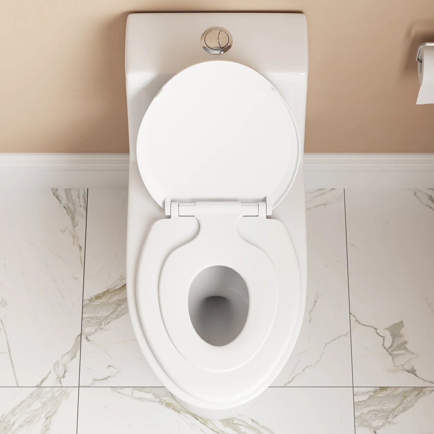 Classic One-Piece Toilet with Soft-Close Seat – High-Efficiency Dual Flush, Comfortable Standard Height