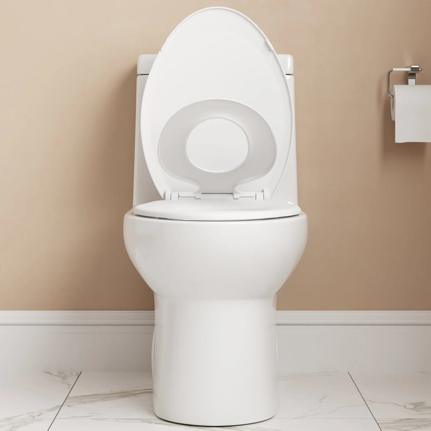 Classic One-Piece Toilet with Soft-Close Seat – High-Efficiency Dual Flush, Comfortable Standard Height