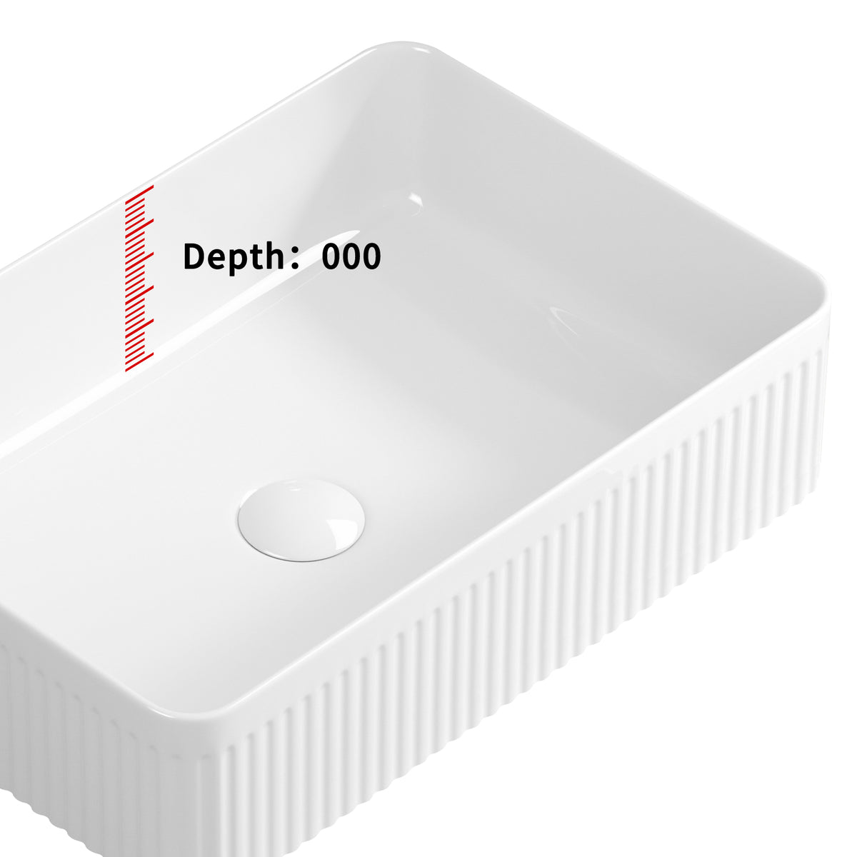 19.69 Inch Rectangular Vessel Sink, White Porcelain Ceramic Above Counter Modern Bathroom Vanity Art Basin