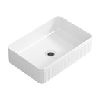 19.69 Inch Rectangular Vessel Sink, White Porcelain Ceramic Above Counter Modern Bathroom Vanity Art Basin