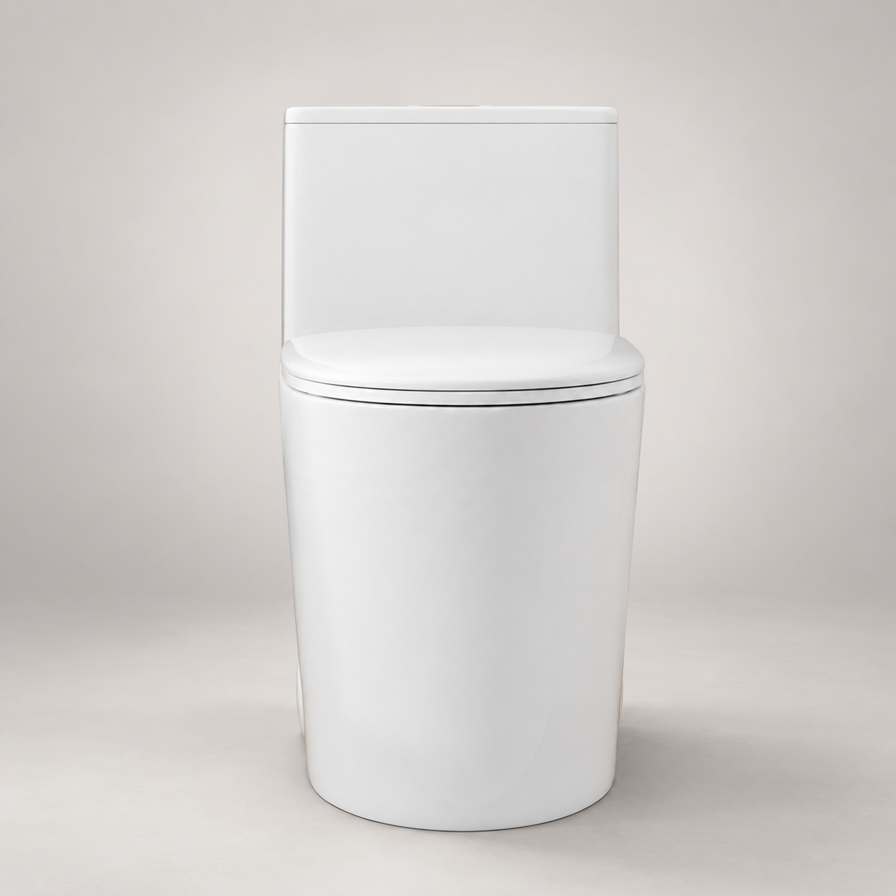 One Piece Ceramic Toilet 1.28 0.8 GPF Dual Siphonic Flush ADA Comfort Height Rimless Soft Close Seat Gloss White