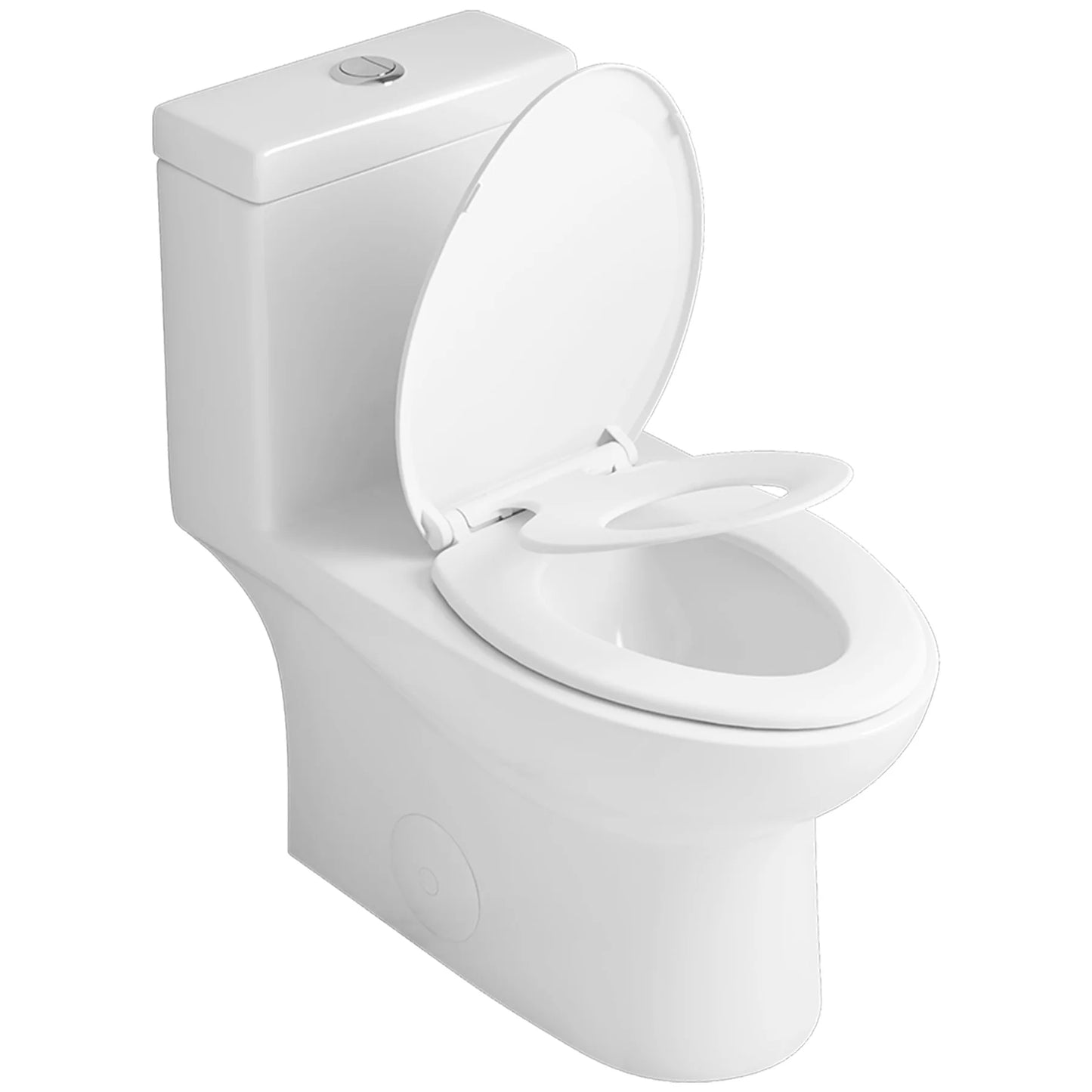 Classic One-Piece Toilet with Soft-Close Seat – High-Efficiency Dual Flush, Comfortable Standard Height