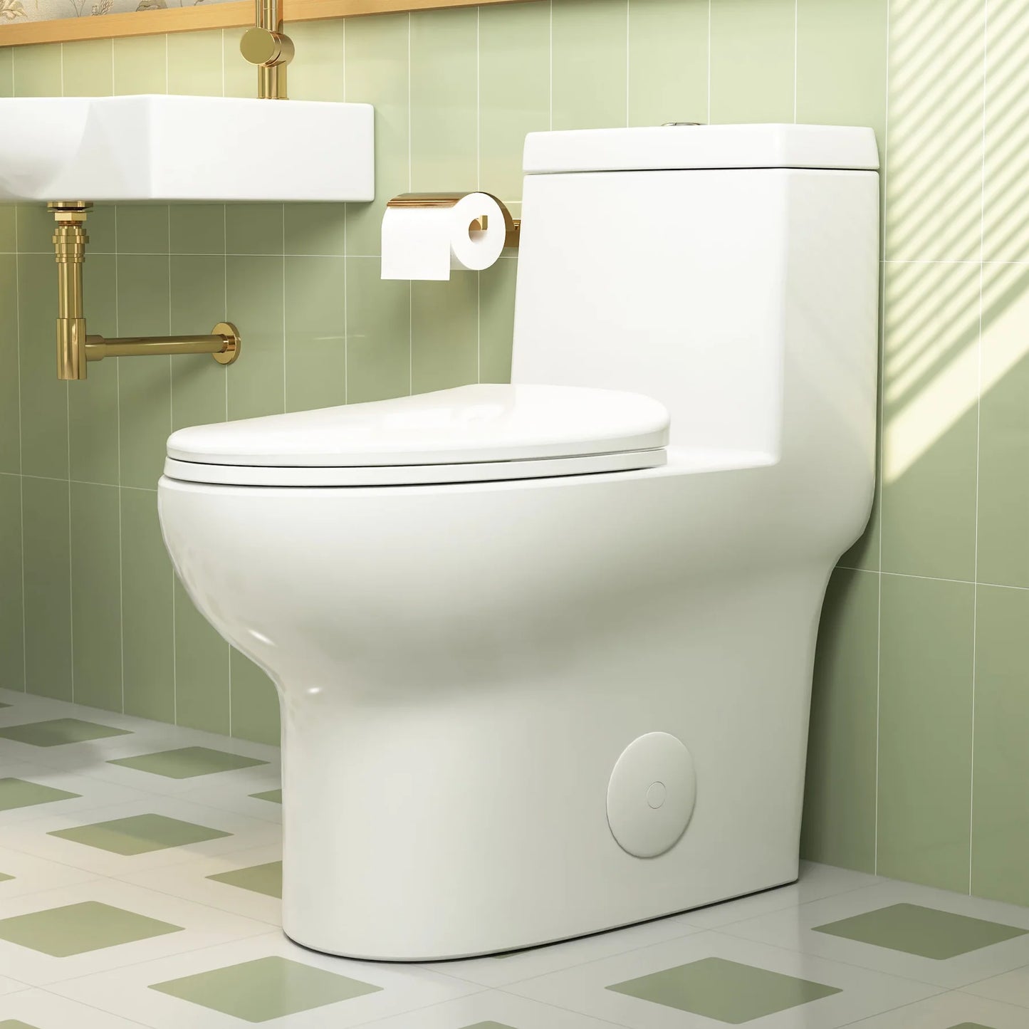 Modern Comfort One-Piece Toilet with Soft-Close Seat – Dual Flush, Ergonomic Design
