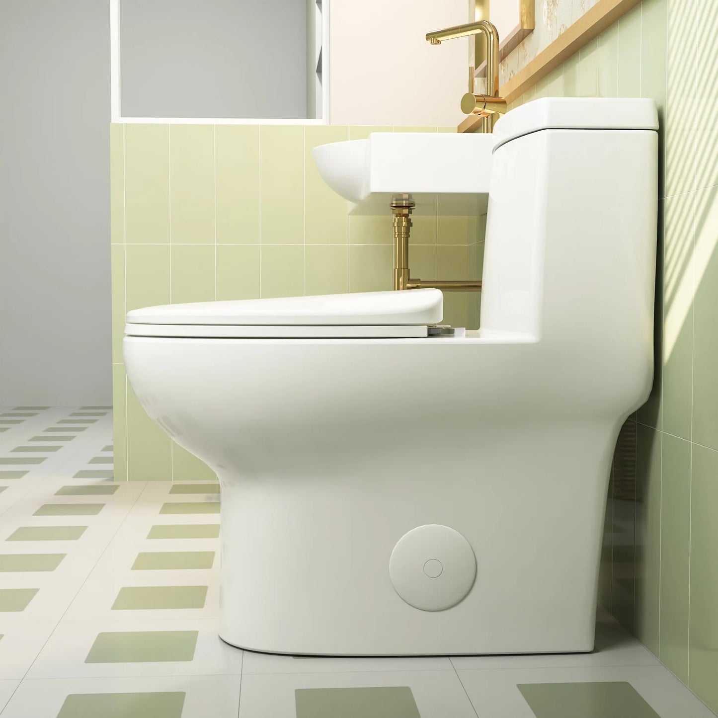 Modern Comfort One-Piece Toilet with Soft-Close Seat – Dual Flush, Ergonomic Design