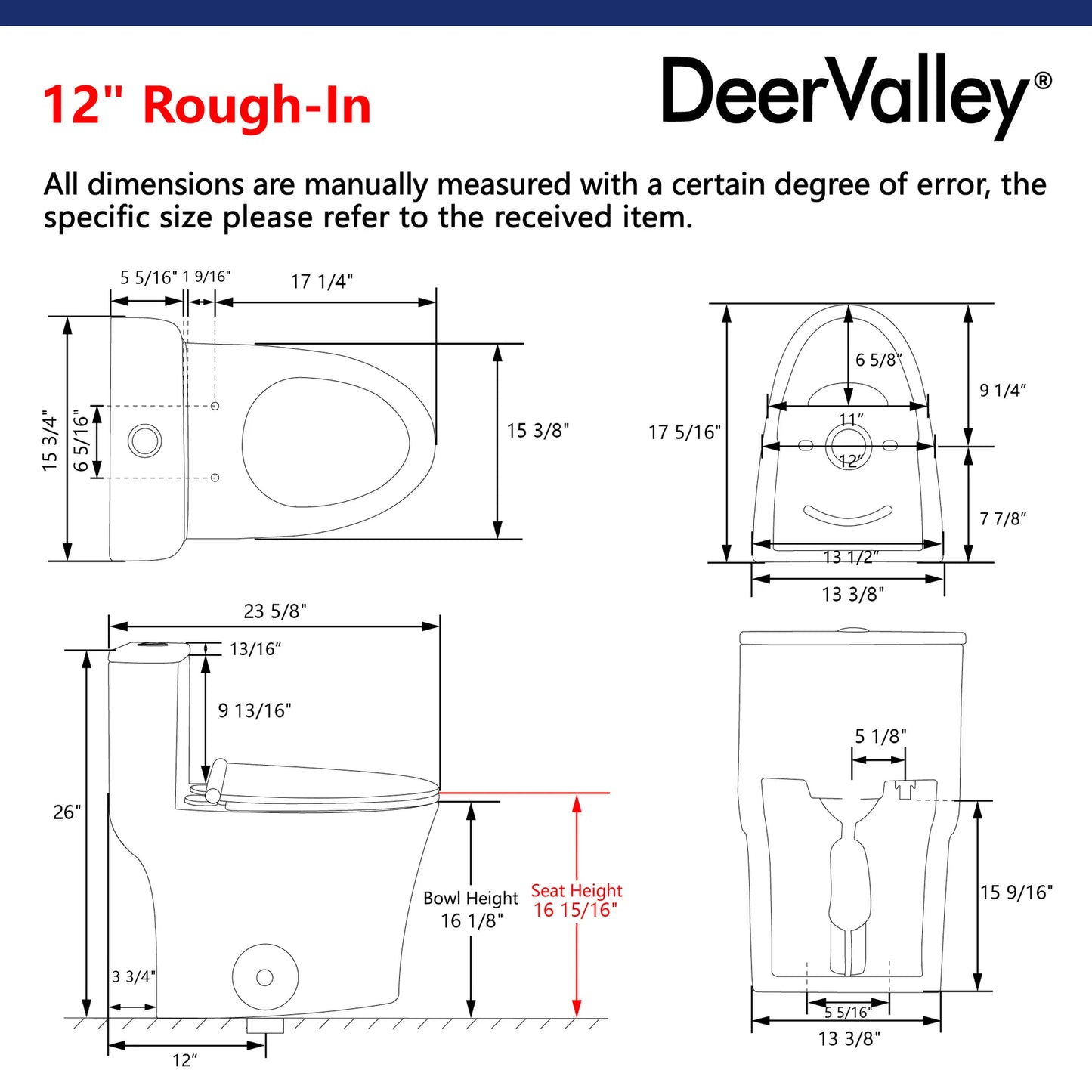 AeroFlow Compact One-Piece Toilet – Dual Flush, Sleek Modern Design, Soft-Close Seat Included