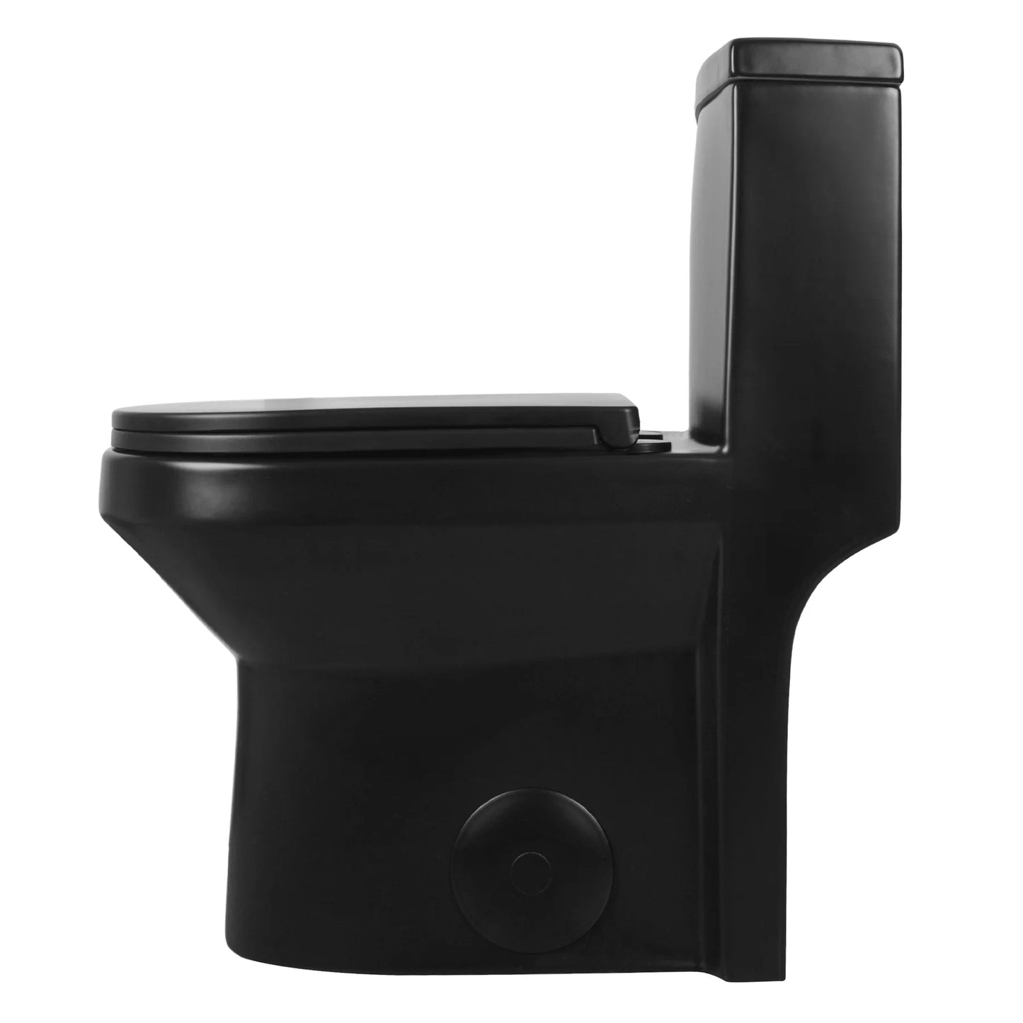 Compact One-Piece Round Toilet with High-Efficiency Flush – Space-Saving Floor Mounted Toilet (Seat Included)