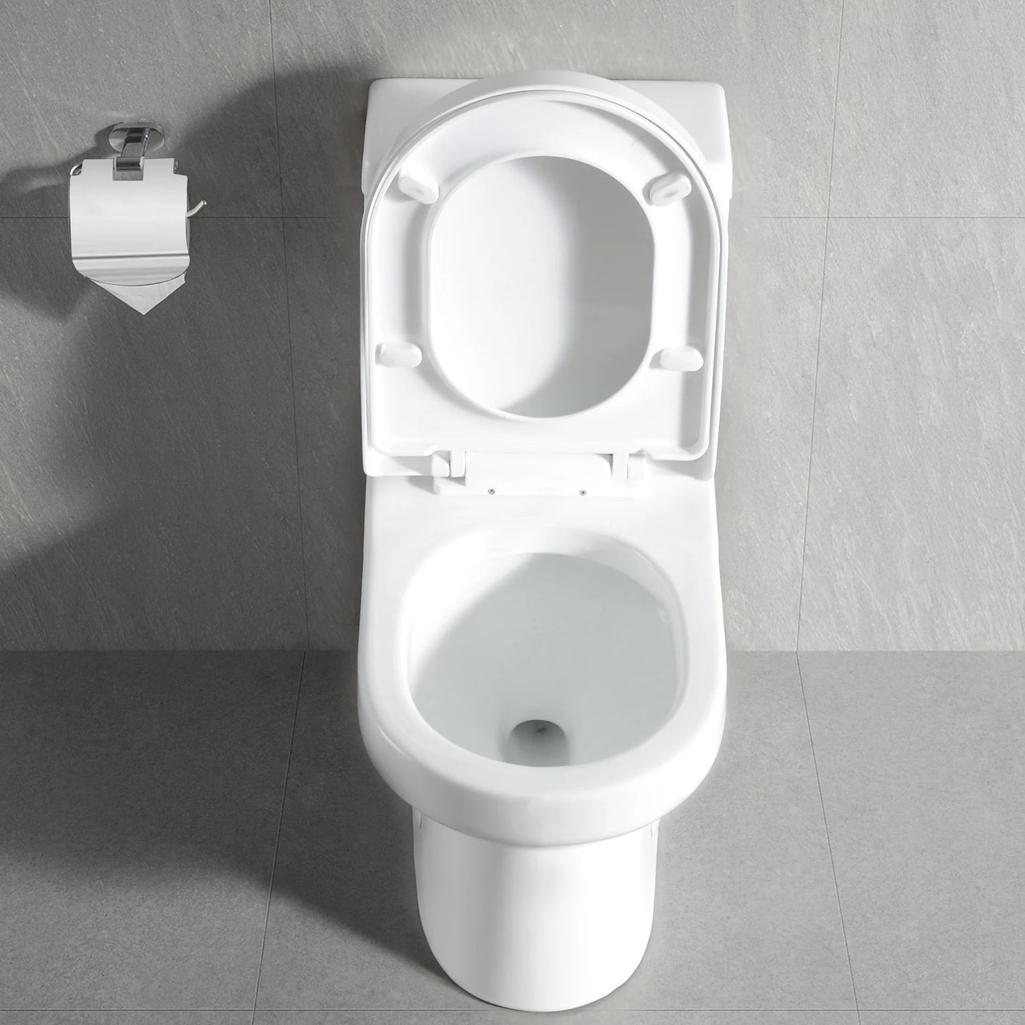 Compact One-Piece Round Toilet with High-Efficiency Flush – Space-Saving Floor Mounted Toilet (Seat Included)
