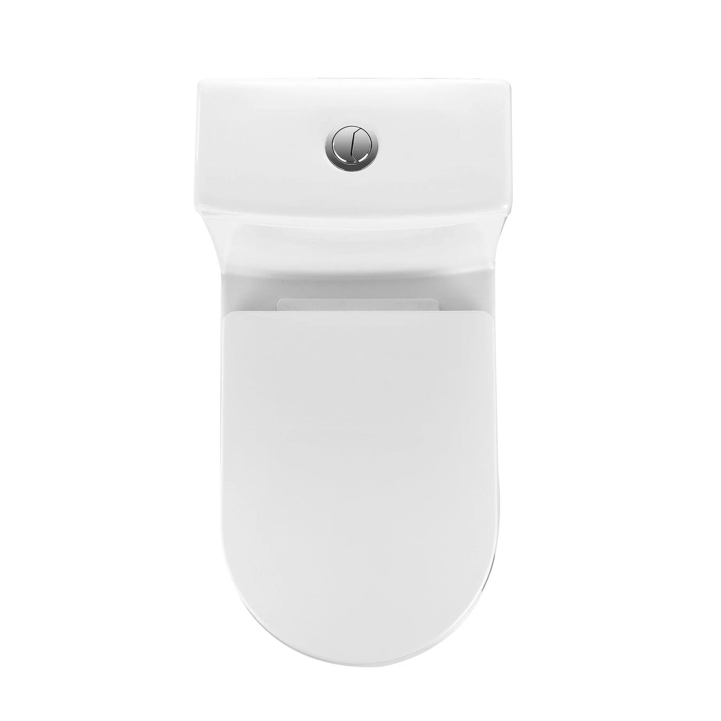 Compact One-Piece Round Toilet with High-Efficiency Flush – Space-Saving Floor Mounted Toilet (Seat Included)