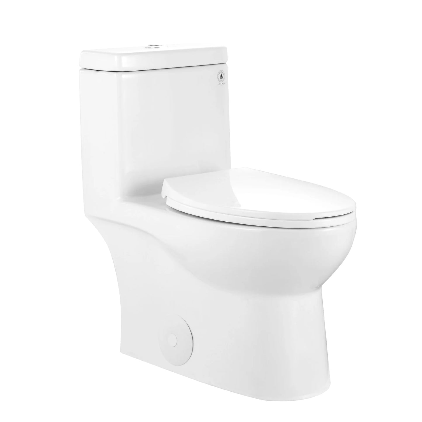 Classic One-Piece Toilet with Soft-Close Seat – High-Efficiency Dual Flush, Comfortable Standard Height