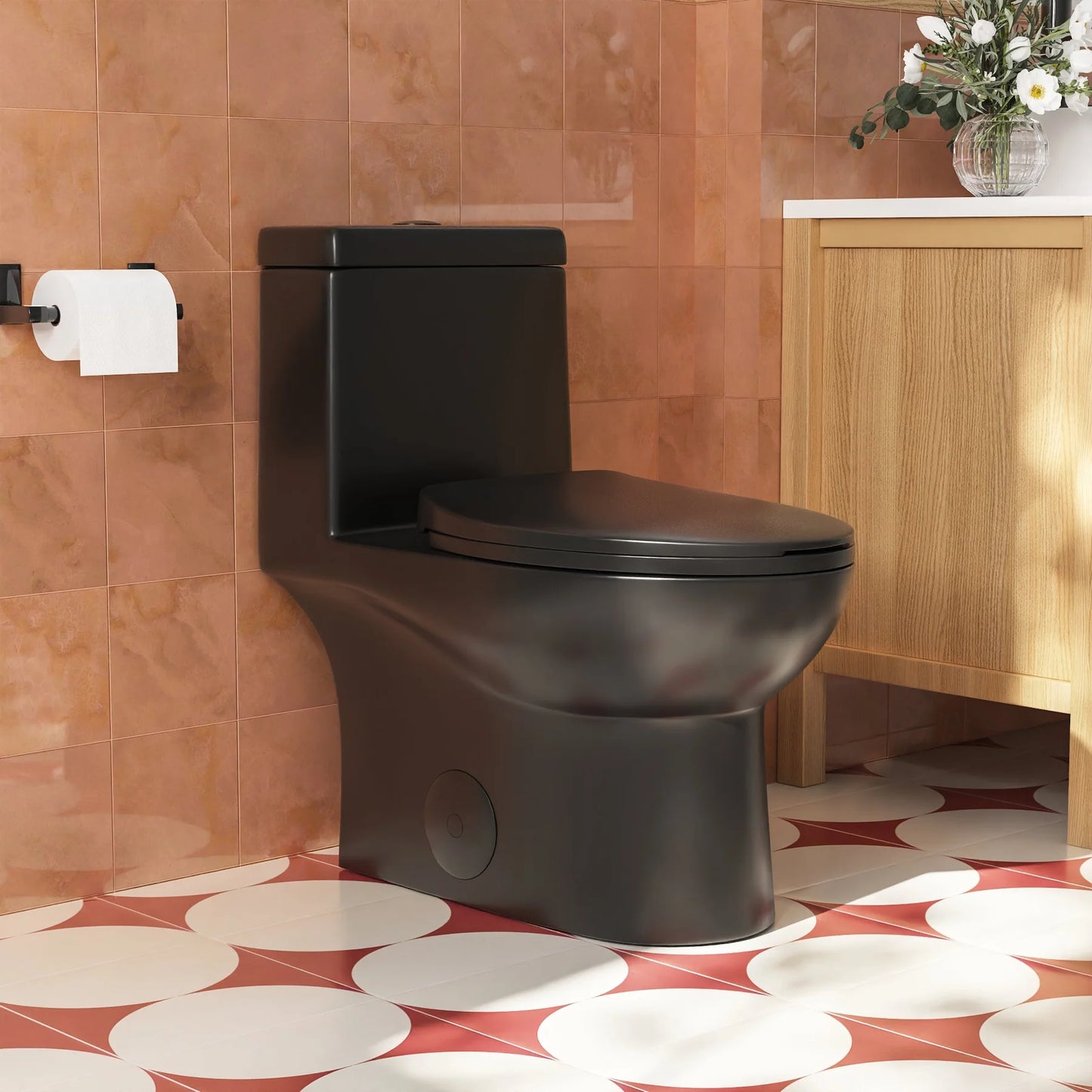 Classic One-Piece Toilet with Soft-Close Seat – High-Efficiency Dual Flush, Comfortable Standard Height