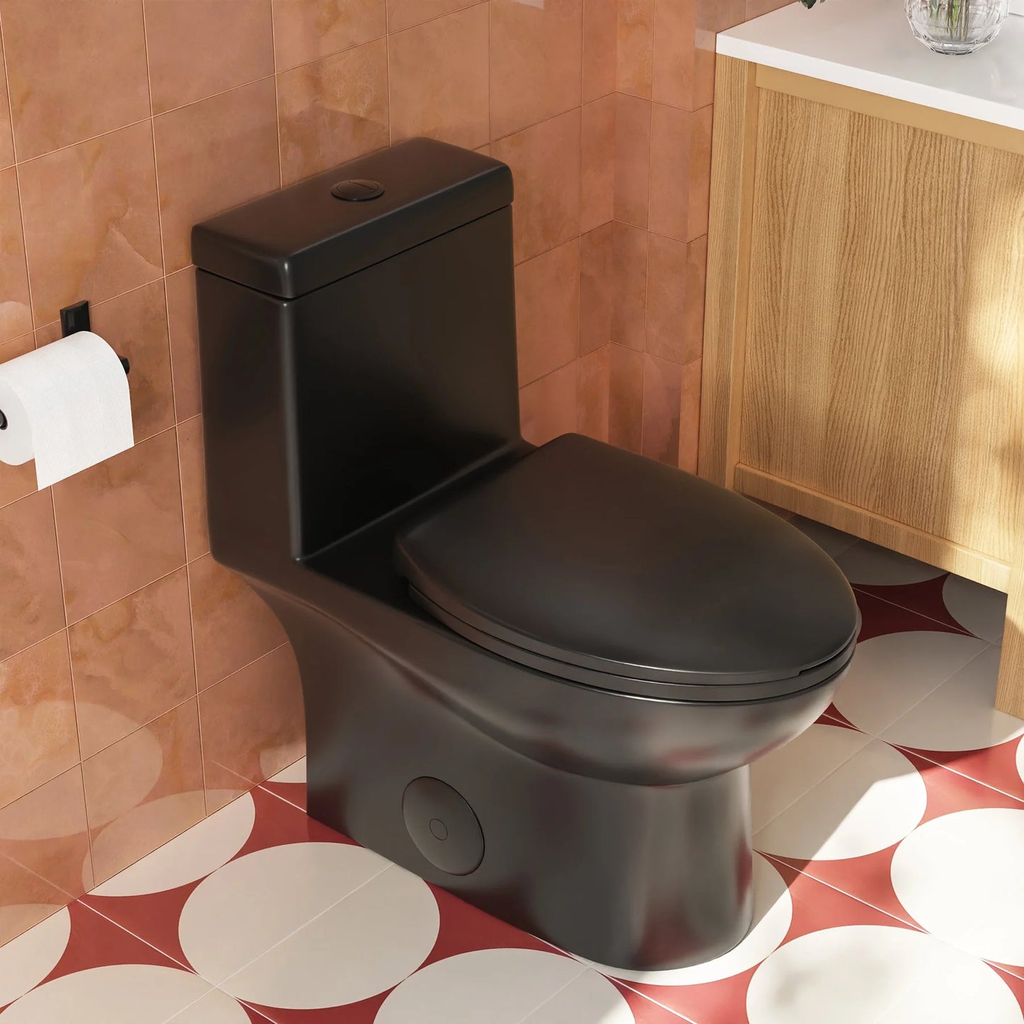 Classic One-Piece Toilet with Soft-Close Seat – High-Efficiency Dual Flush, Comfortable Standard Height
