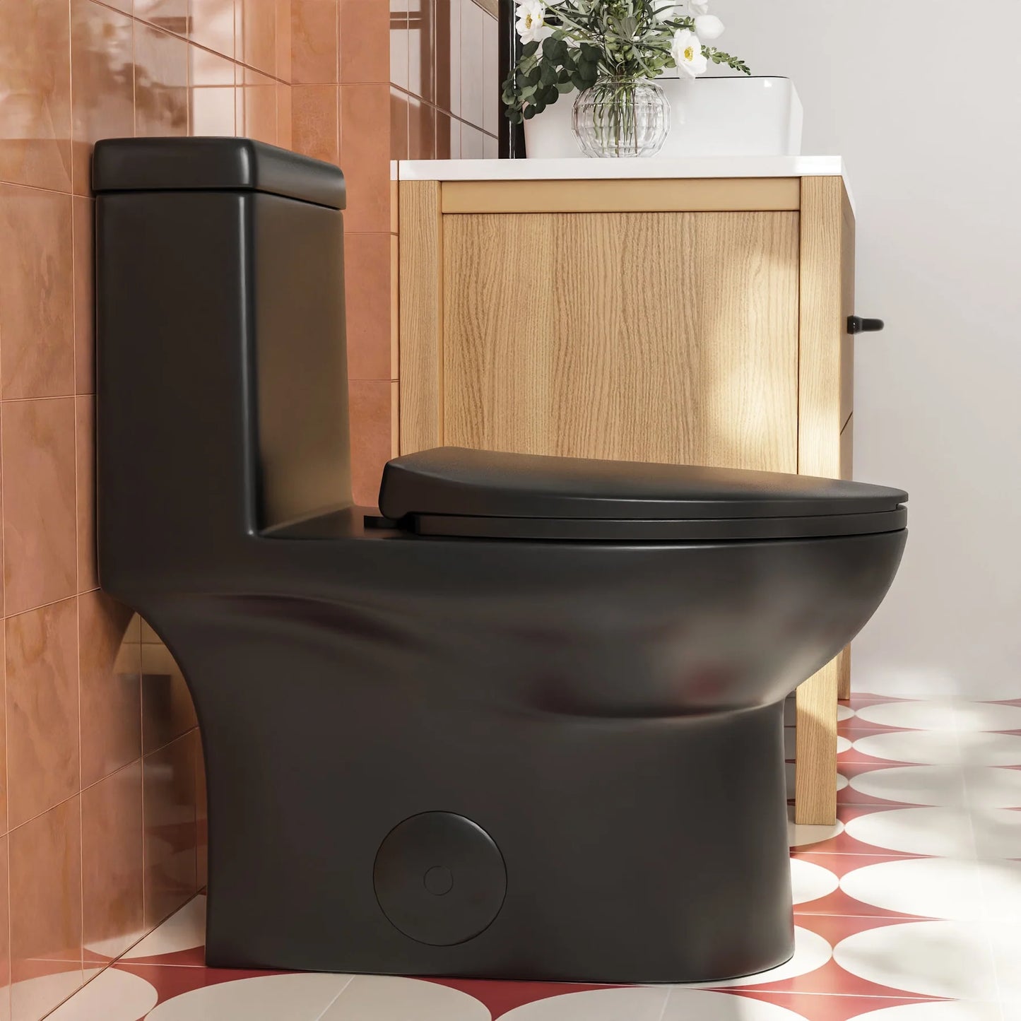 Classic One-Piece Toilet with Soft-Close Seat – High-Efficiency Dual Flush, Comfortable Standard Height