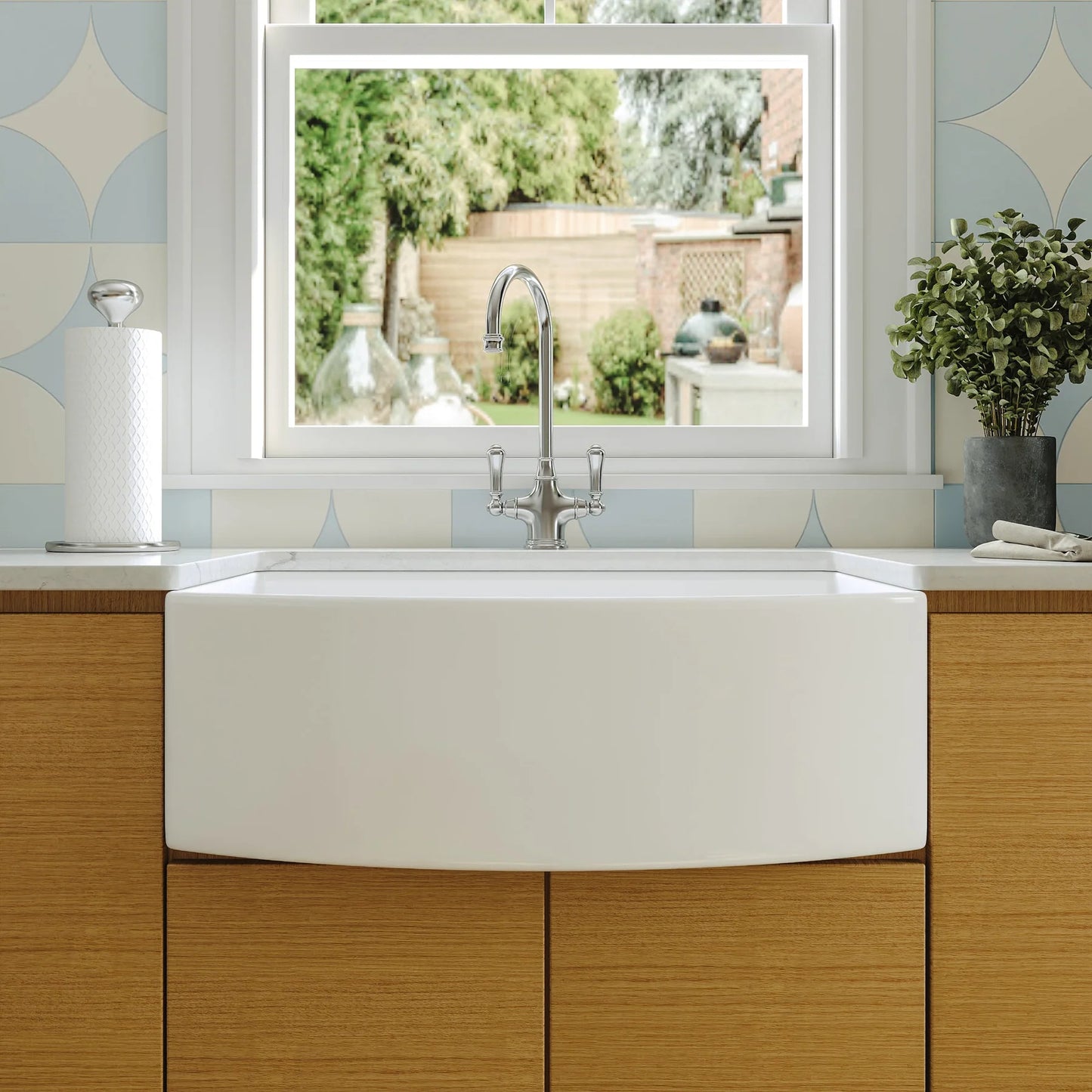 Farmhouse Apron Front Kitchen Sink – Deep Single Bowl White Ceramic Sink