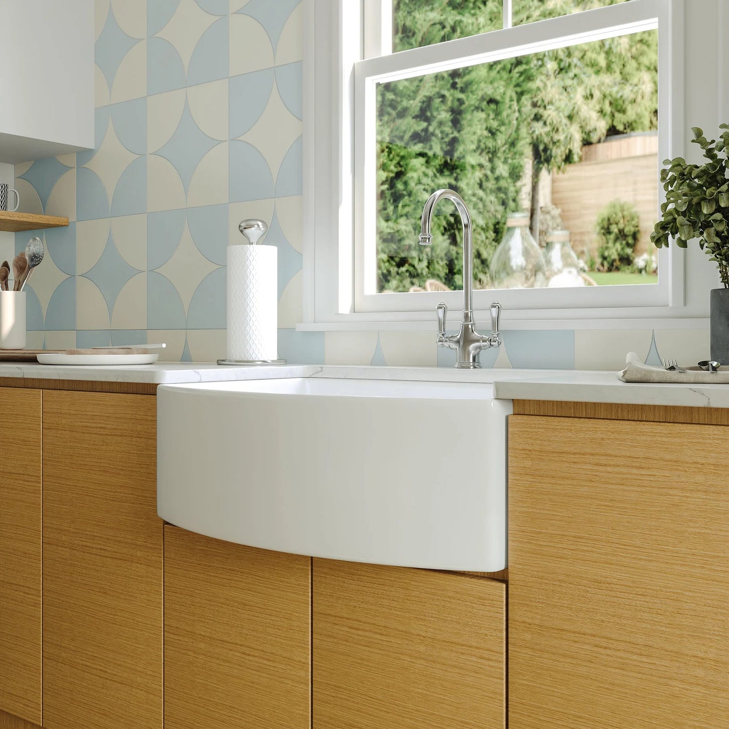 Farmhouse Apron Front Kitchen Sink – Deep Single Bowl White Ceramic Sink