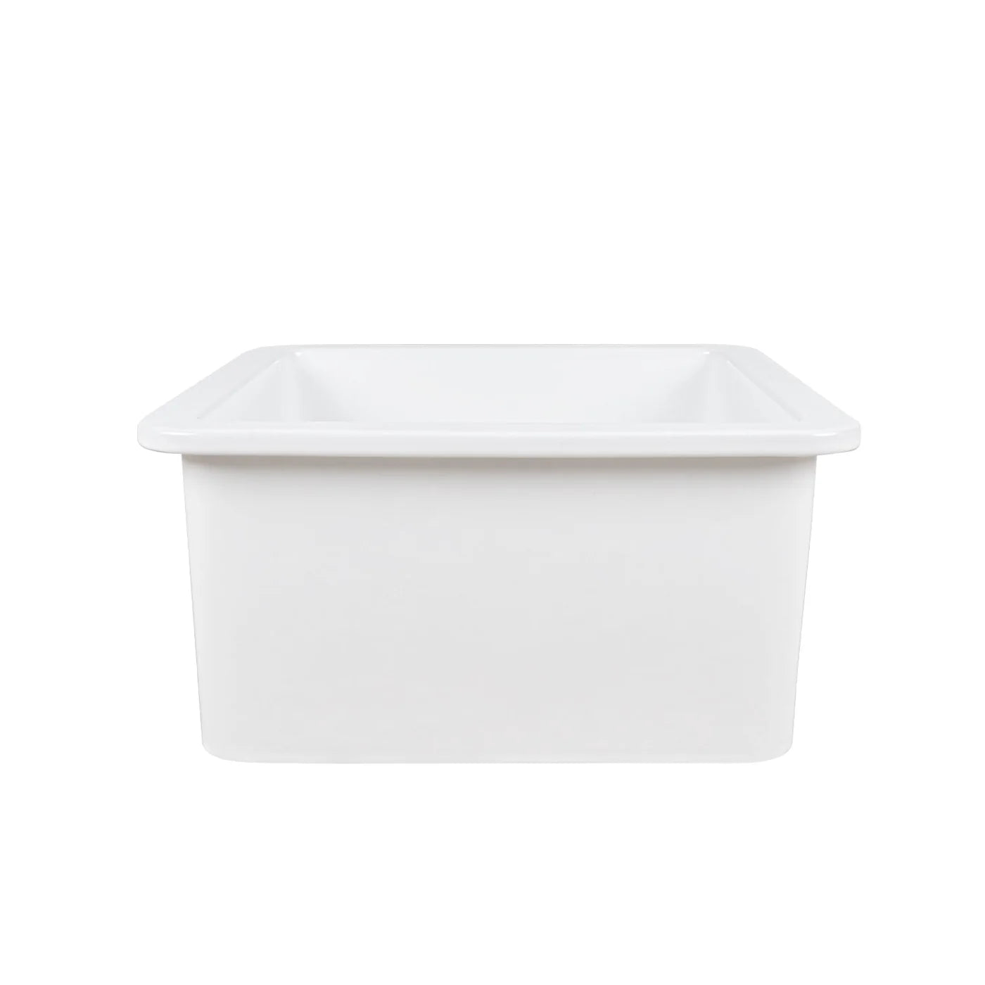 Deep Square Undermount Bathroom Sink – White Ceramic Basin with Modern Clean Lines
