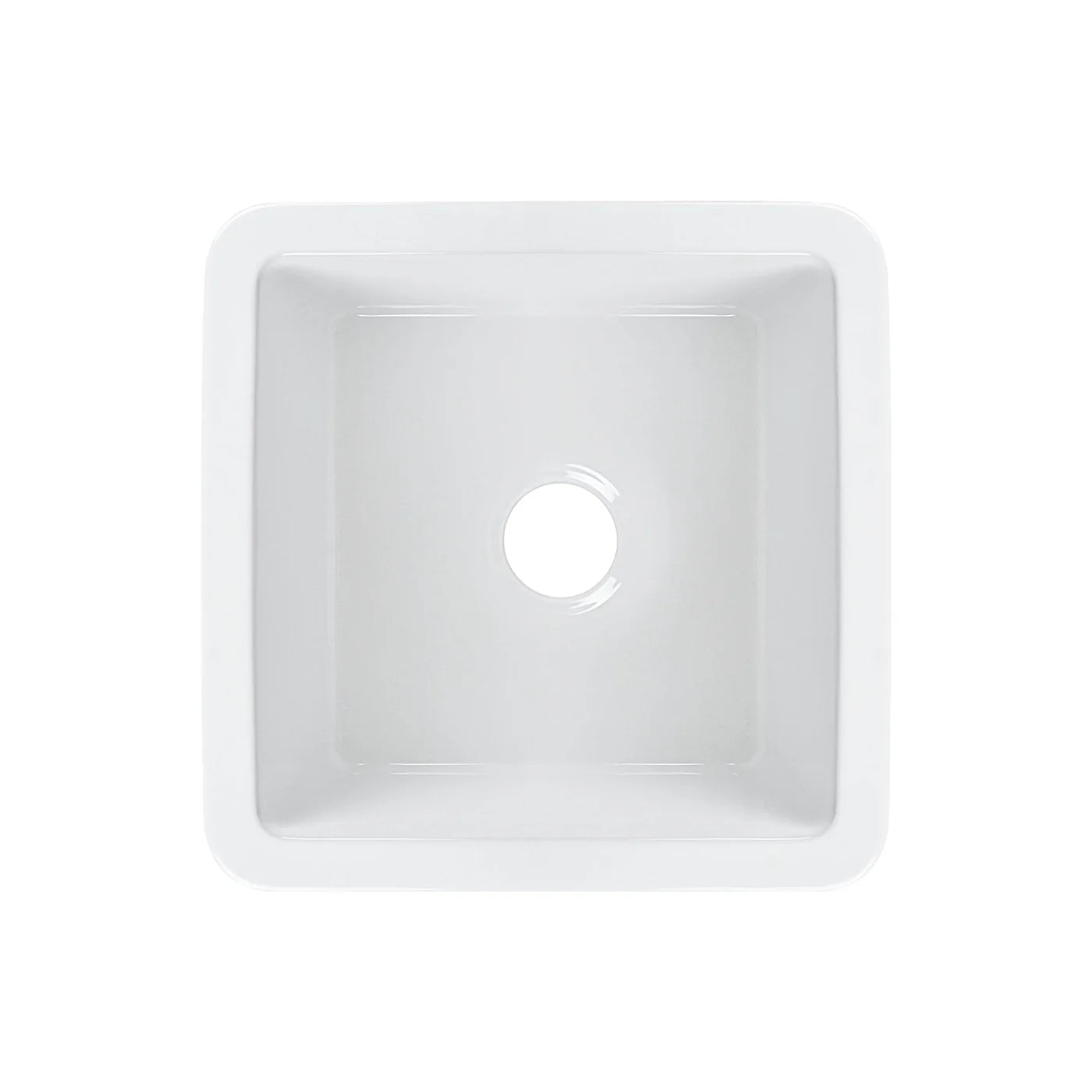Deep Square Undermount Bathroom Sink – White Ceramic Basin with Modern Clean Lines