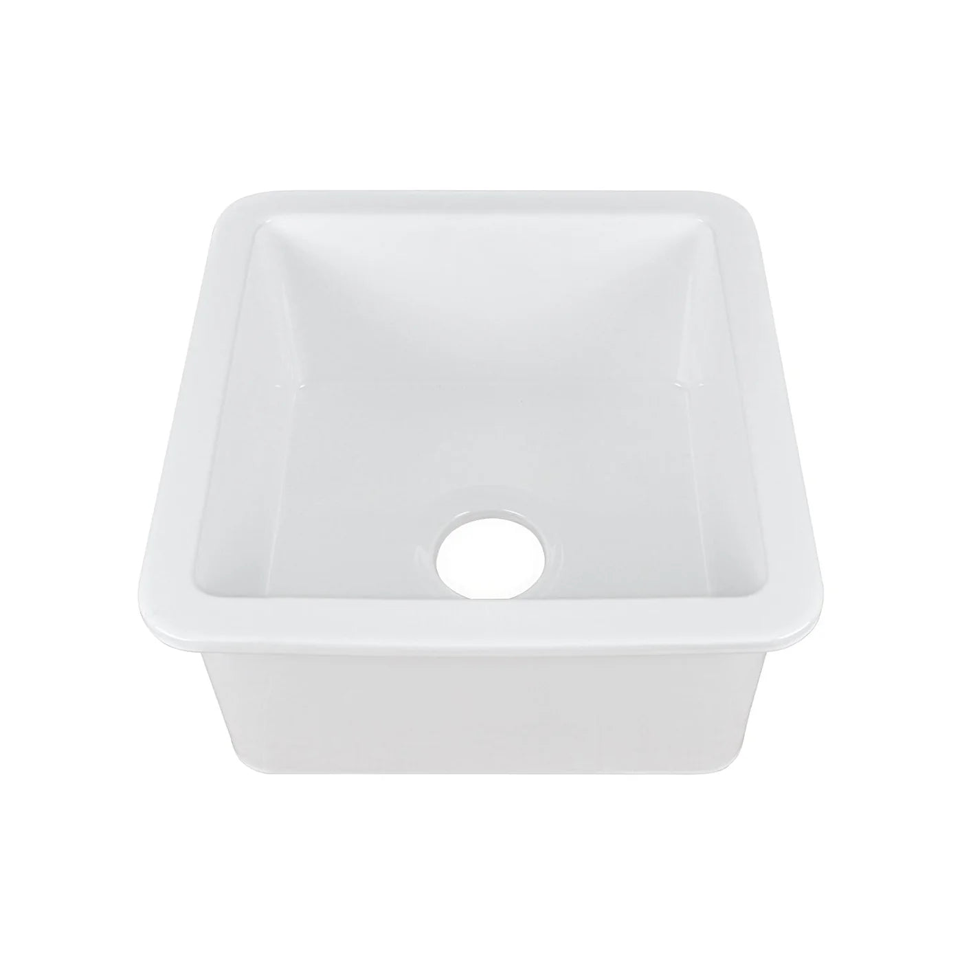 Deep Square Undermount Bathroom Sink – White Ceramic Basin with Modern Clean Lines