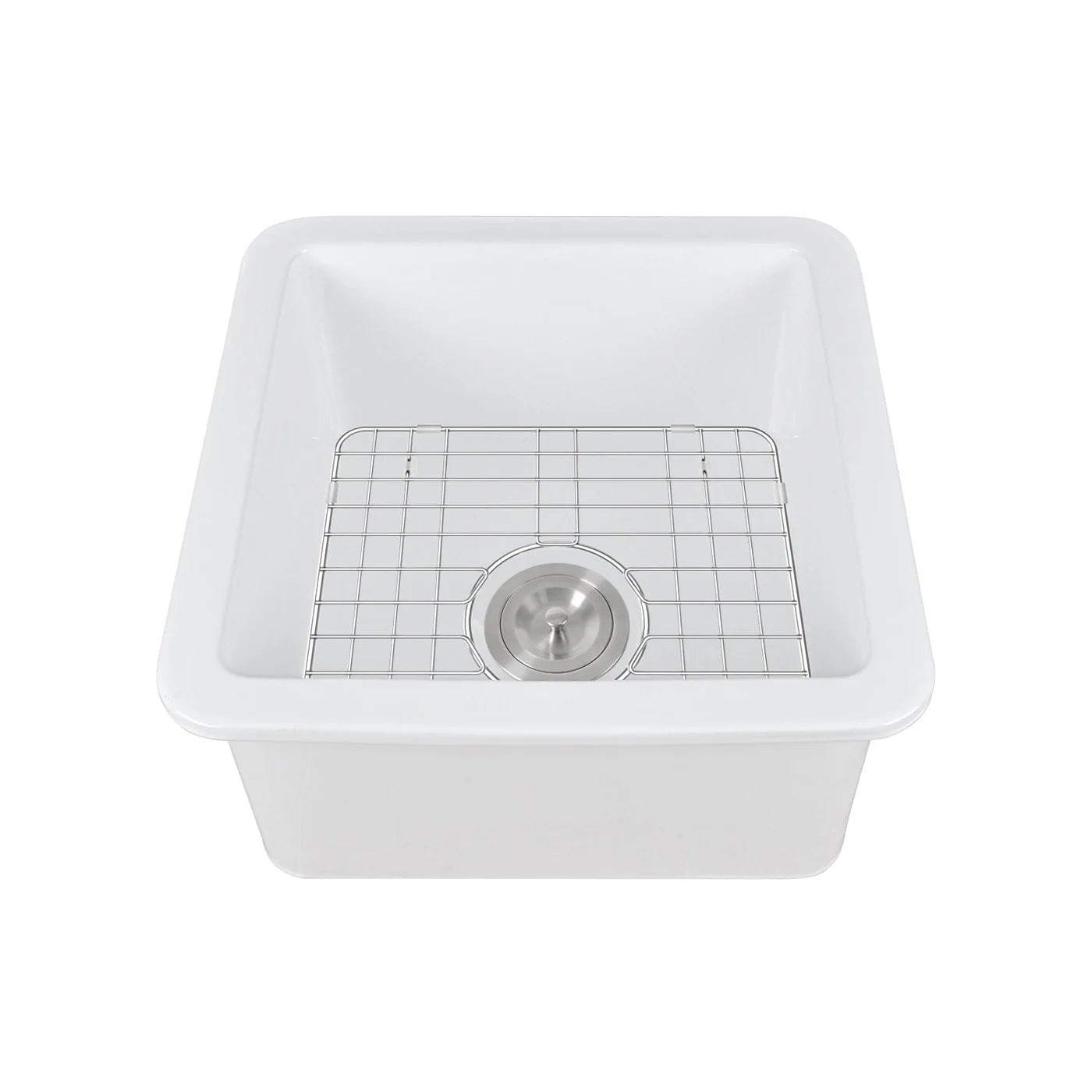 Deep Square Undermount Bathroom Sink – White Ceramic Basin with Modern Clean Lines