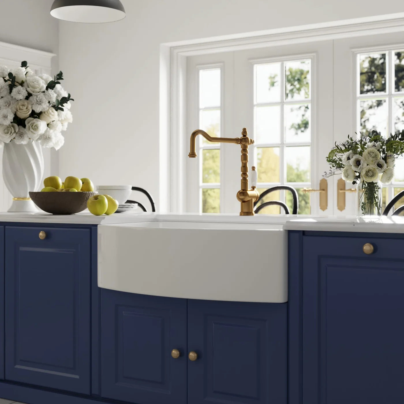 Farmhouse Apron Front Kitchen Sink – Deep Single Bowl White Ceramic Sink