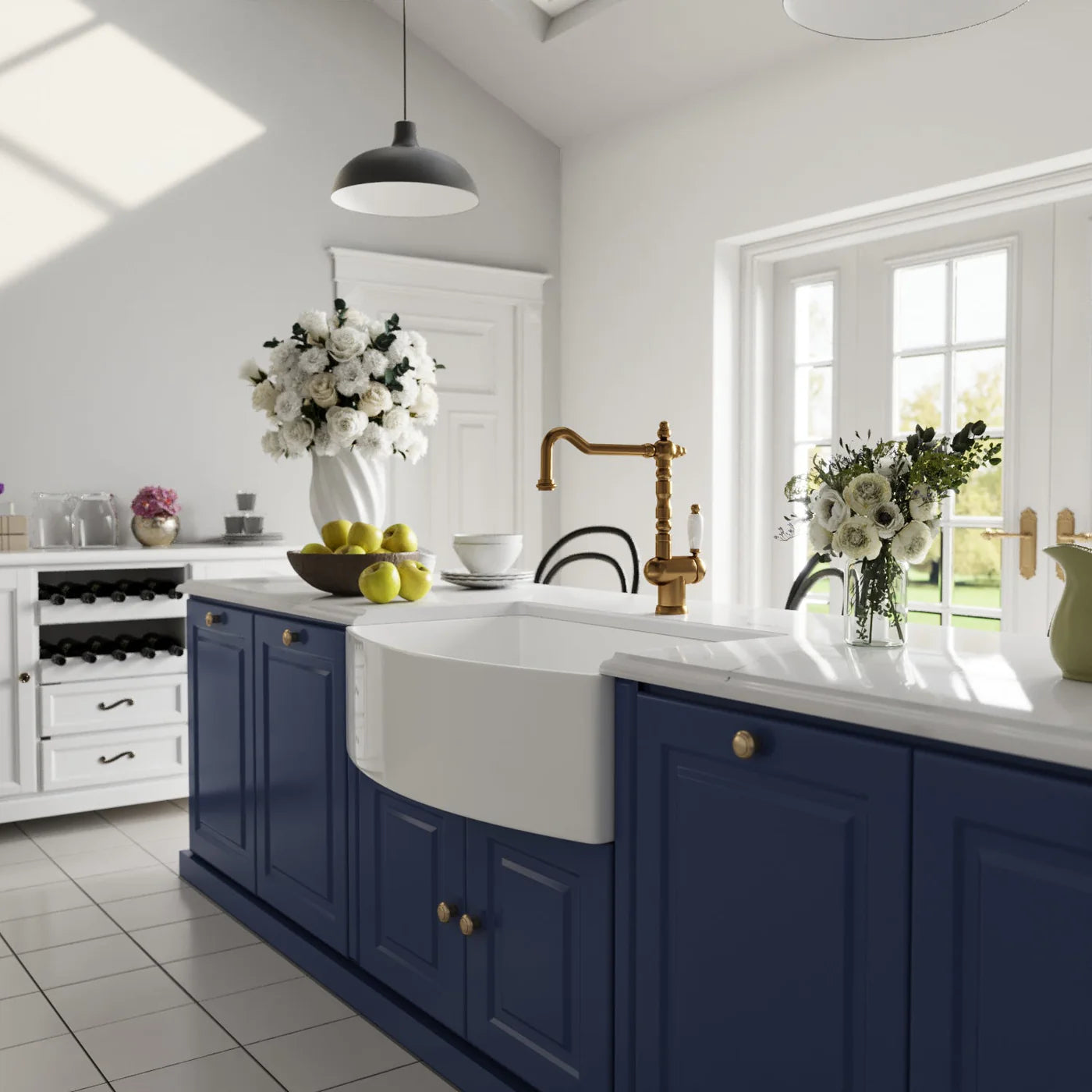 Farmhouse Apron Front Kitchen Sink – Deep Single Bowl White Ceramic Sink