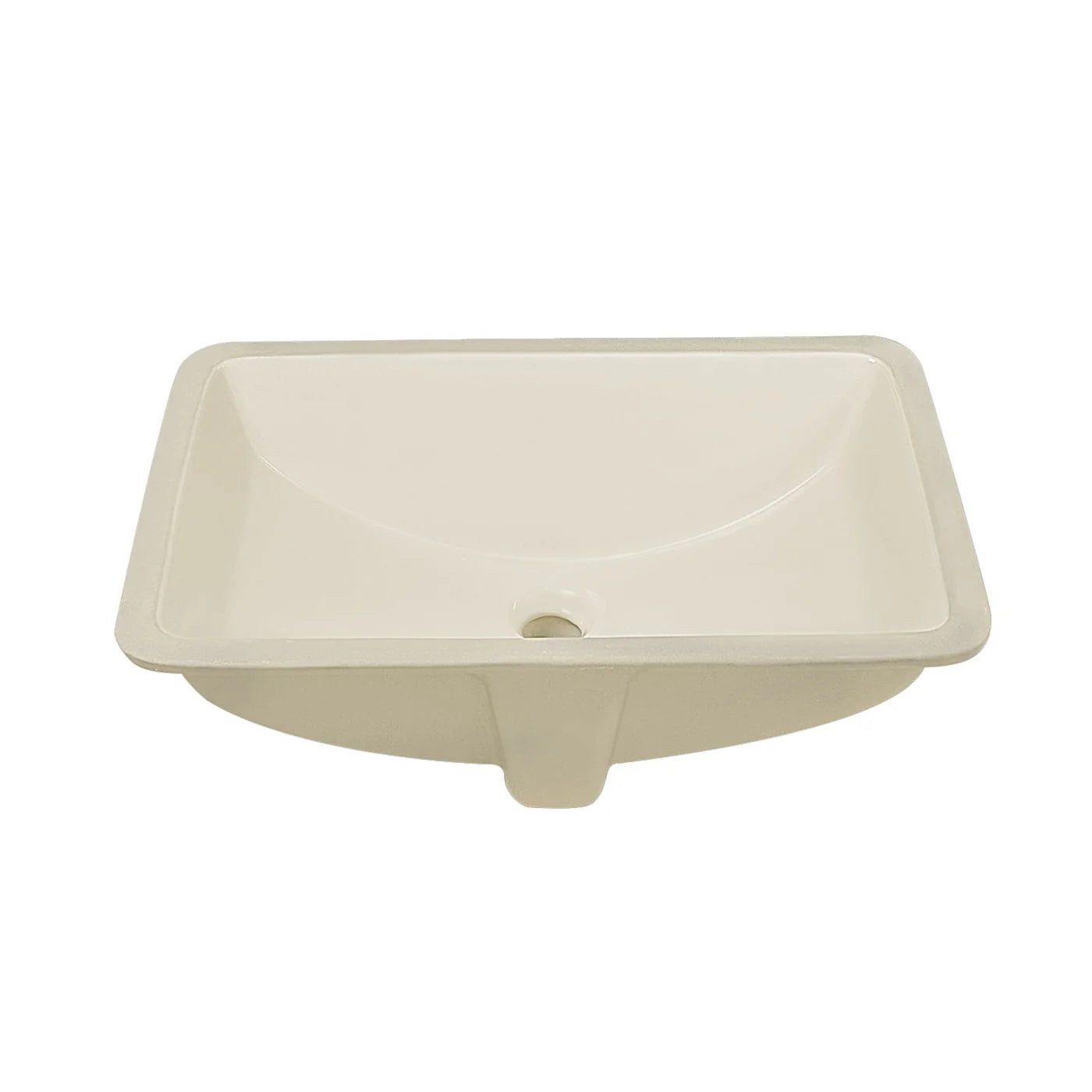 Modern Rectangular Undermount Bathroom Sink – White Ceramic Basin with Overflow