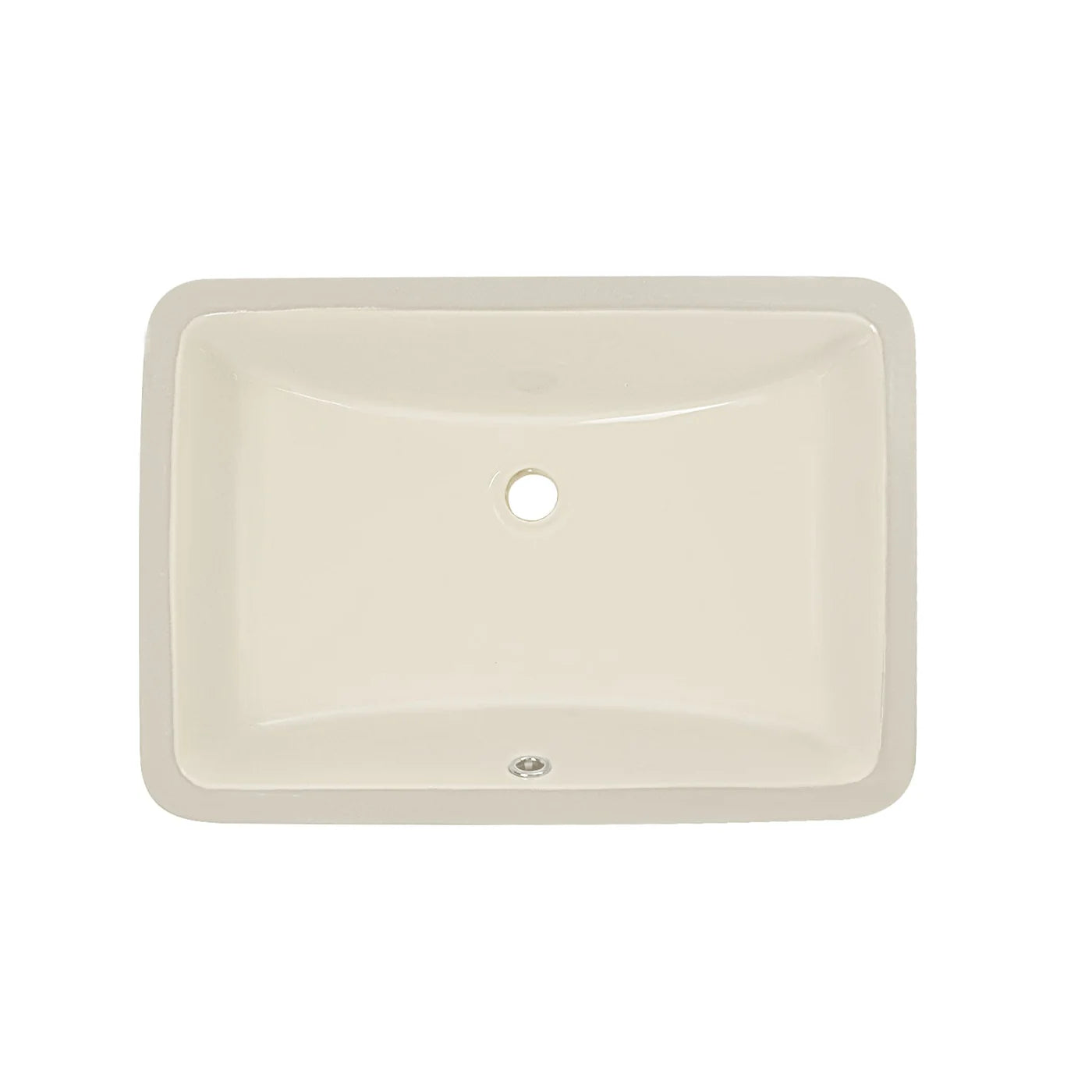 Modern Rectangular Undermount Bathroom Sink – White Ceramic Basin with Overflow