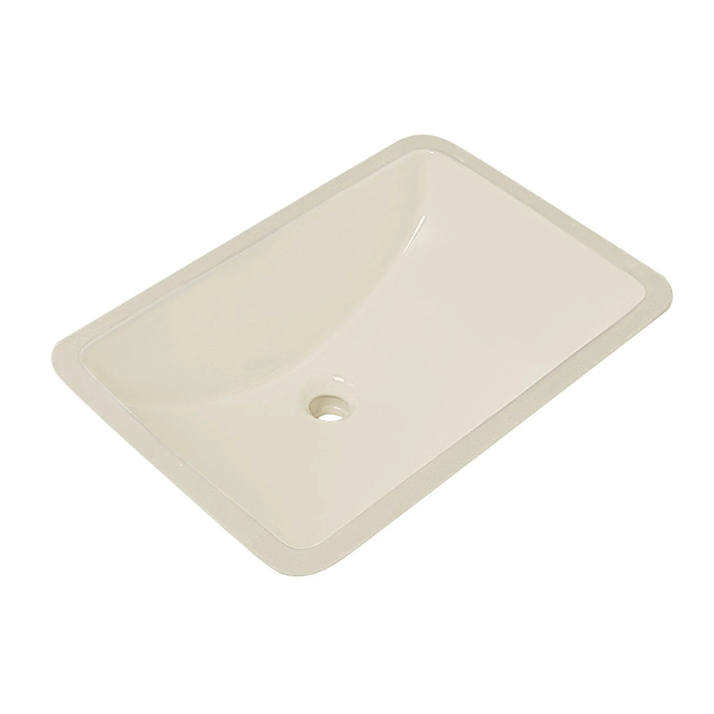 Modern Rectangular Undermount Bathroom Sink – White Ceramic Basin with Overflow