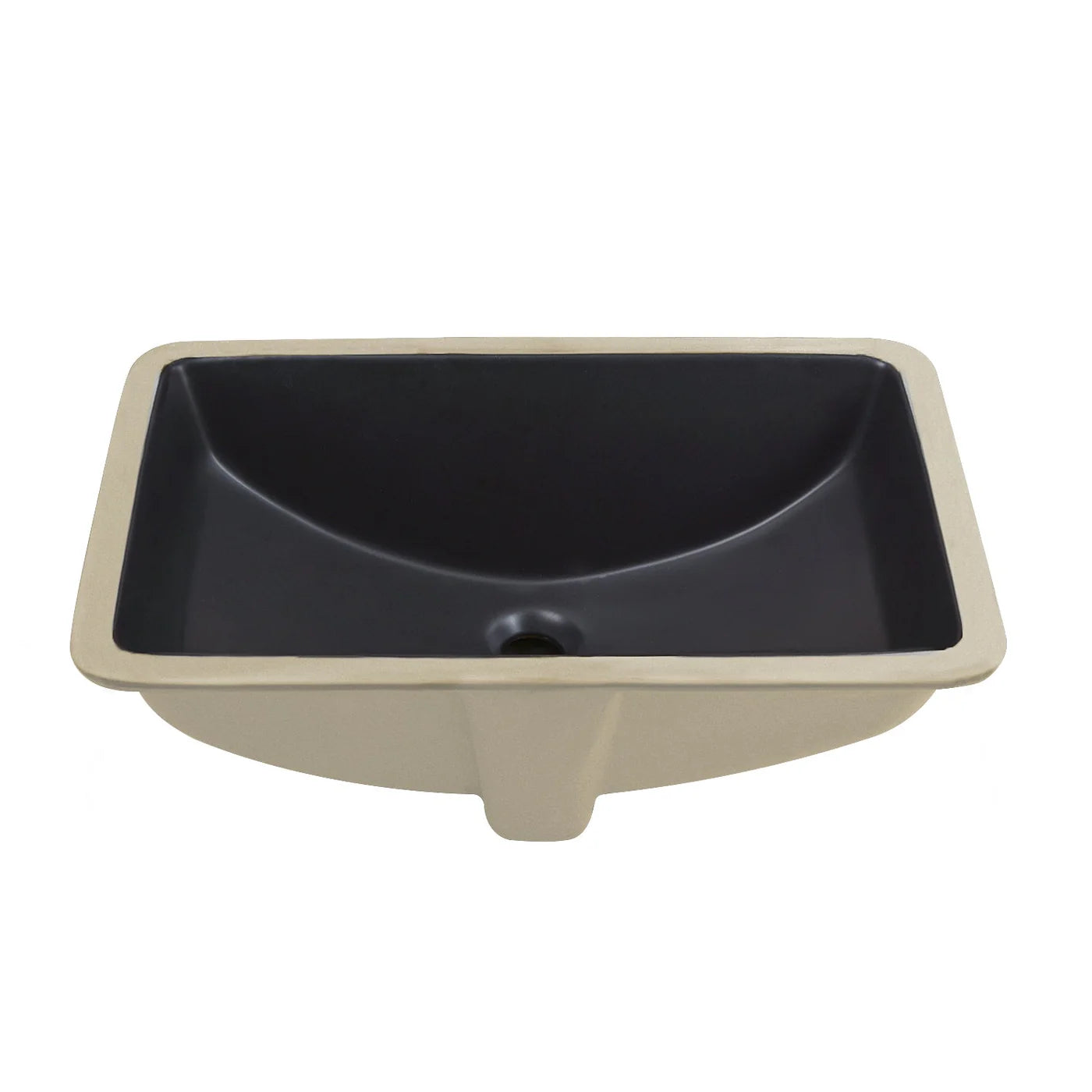 Modern Rectangular Undermount Bathroom Sink – White Ceramic Basin with Overflow