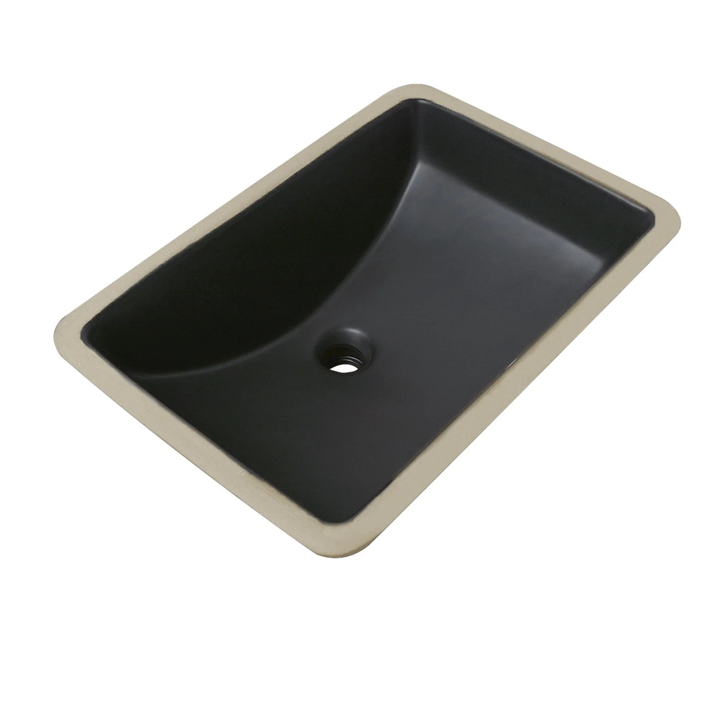 Modern Rectangular Undermount Bathroom Sink – White Ceramic Basin with Overflow