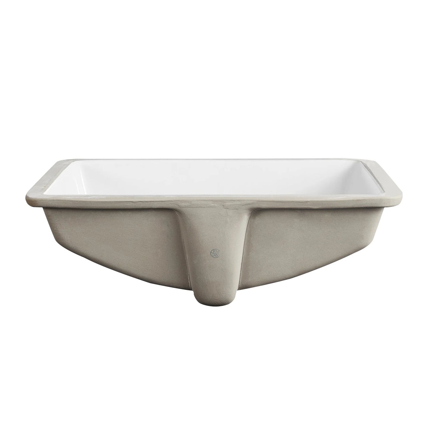 Modern Rectangular Undermount Bathroom Sink – White Ceramic Basin with Overflow