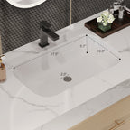 39.4" Floating Bathroom Vanity with Ceramic Sink, Wall Mounted Vanity with 2 Drawers