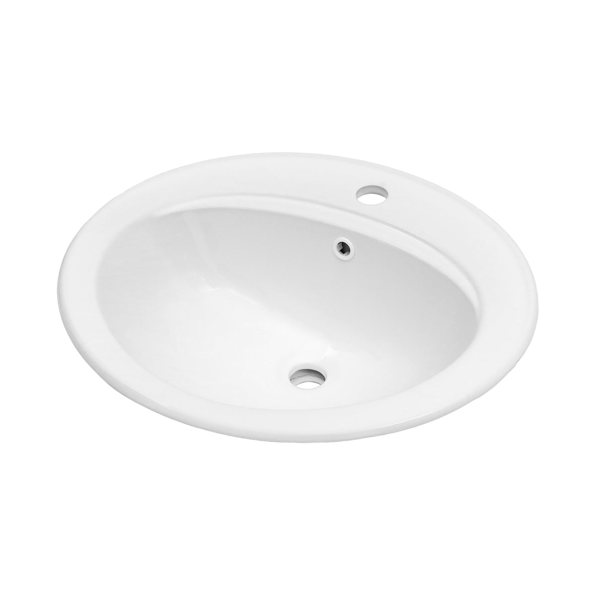 21.8 Inch Drop In Bathroom Sink White Porcelain 21.8x19.5inch Ceramic Vitreous Above Counter Vanity Lavatory Sink