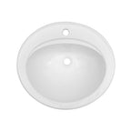 21.8 Inch Drop In Bathroom Sink White Porcelain 21.8x19.5inch Ceramic Vitreous Above Counter Vanity Lavatory Sink