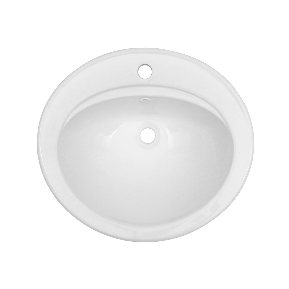 21.8 Inch Drop In Bathroom Sink White Porcelain 21.8x19.5inch Ceramic Vitreous Above Counter Vanity Lavatory Sink
