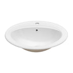 21.8 Inch Drop In Bathroom Sink White Porcelain 21.8x19.5inch Ceramic Vitreous Above Counter Vanity Lavatory Sink