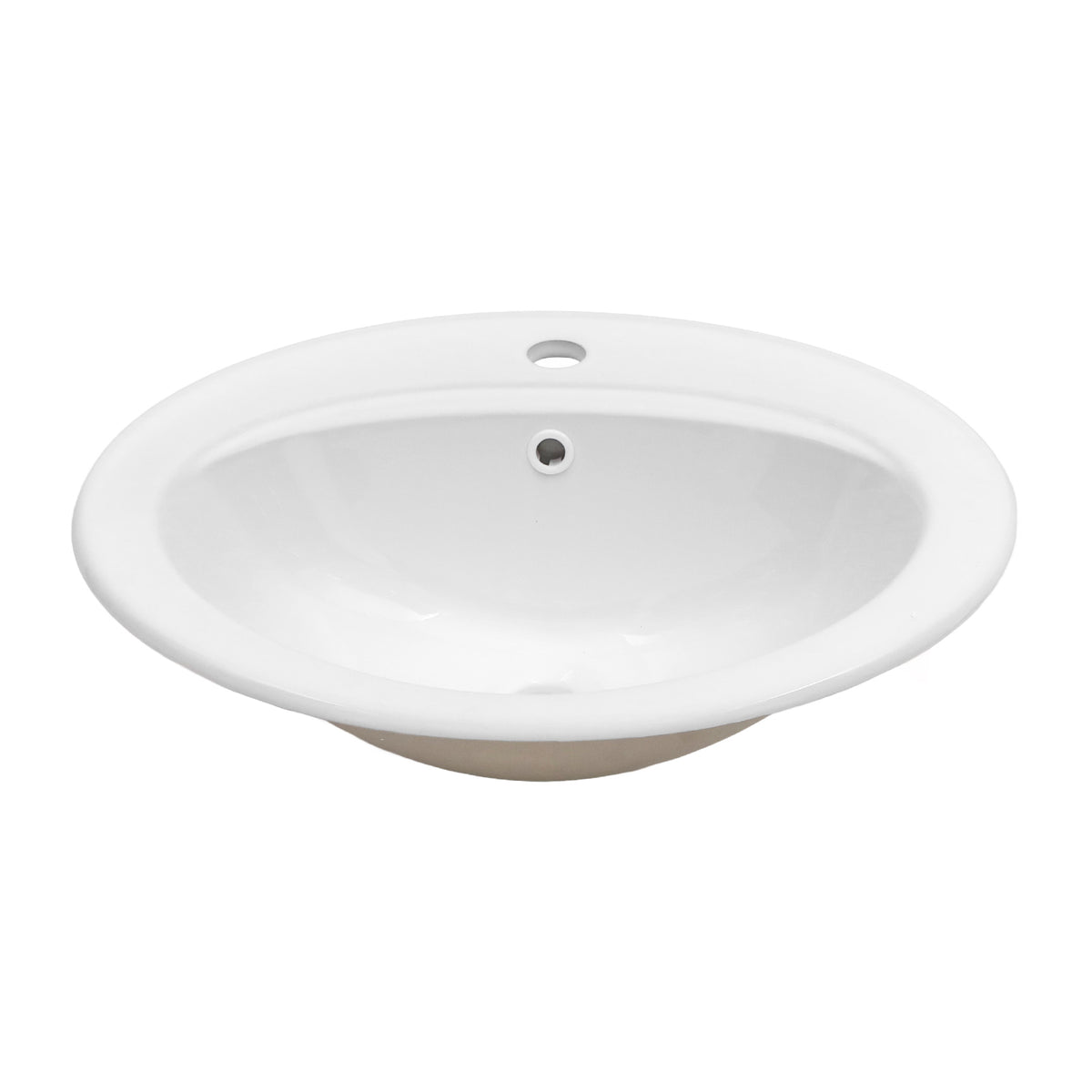21.8 Inch Drop In Bathroom Sink White Porcelain 21.8x19.5inch Ceramic Vitreous Above Counter Vanity Lavatory Sink