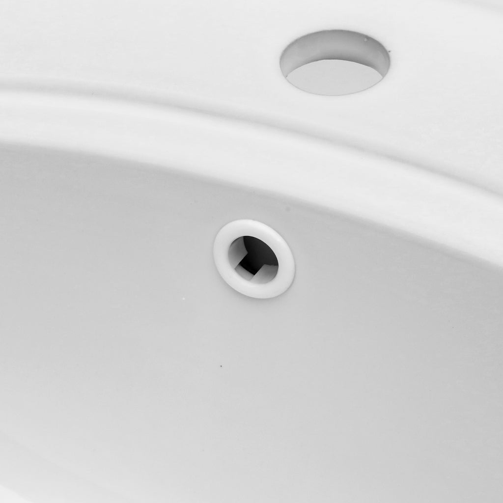21.8 Inch Drop In Bathroom Sink White Porcelain 21.8x19.5inch Ceramic Vitreous Above Counter Vanity Lavatory Sink