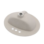 20.3 Inch Drop-in Bathroom Vanity Sink 20.3x18", White Vitreous Porcelain Lavatory Basin, 3 Faucet Holes Countertop Sink