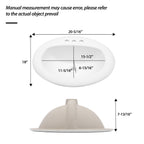 20.3 Inch Drop-in Bathroom Vanity Sink 20.3x18", White Vitreous Porcelain Lavatory Basin, 3 Faucet Holes Countertop Sink