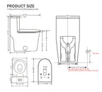 0.8/1.28 GPF Siphonic Dual‑Flush One‑Piece Toilet, 17" ADA Comfort Height, Top‑Button, 12" Rough‑In, Soft‑Closing Seat & Lid, 1000‑Gram MaP Score, Gloss White GW‑008 Gloss White SKU W3192P479218 product image 5