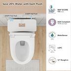 0.8/1.28 GPF Siphonic Dual‑Flush One‑Piece Toilet, 17" ADA Comfort Height, Top‑Button, 12" Rough‑In, Soft‑Closing Seat & Lid, 1000‑Gram MaP Score, Gloss White GW‑008 Gloss White SKU W3192P479218 product image 8