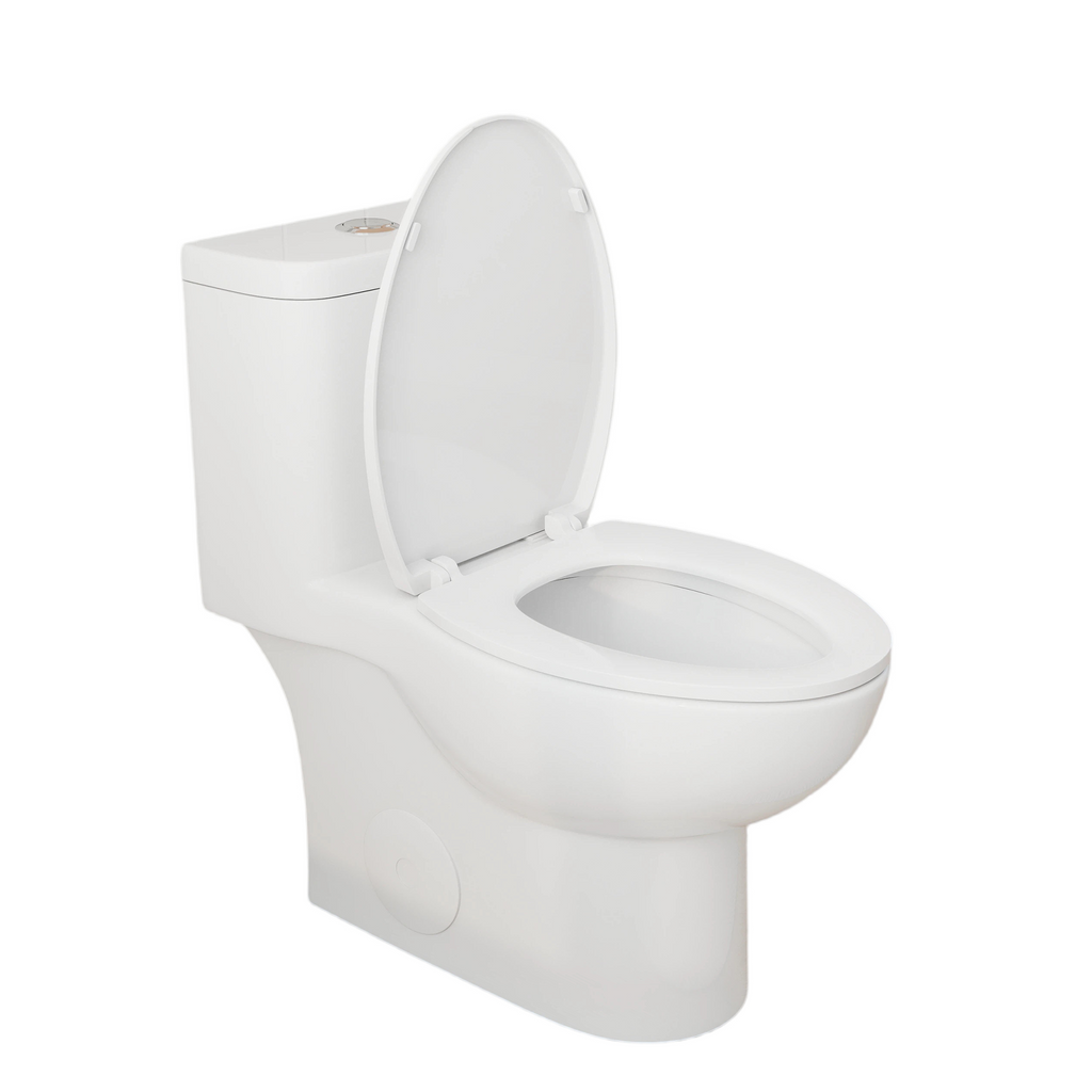 0.8/1.28 GPF Siphonic Dual‑Flush One‑Piece Toilet, 17" ADA Comfort Height, Elongated Rimmed Bowl, Top‑Button, 12" Rough‑In, Soft‑Closing Seat & Lid, 1000g MaP Score, Gloss White 2GW-006 Gloss White SKU W3192P412959 product image 11