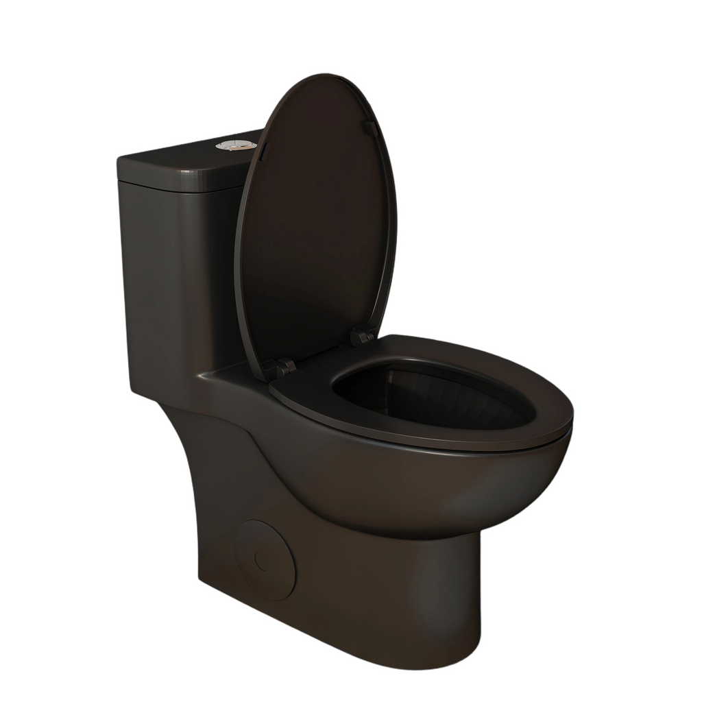 0.8/1.28 GPF Siphonic Dual‑Flush One‑Piece Toilet, 17" ADA Comfort Height, Elongated Rimmed Bowl, Top‑Button, 12" Rough‑In, Soft‑Closing Seat & Lid, 1000g MaP Score, Matt Black 2MB‑006 Matte Black SKU W3192P412956 product image 10