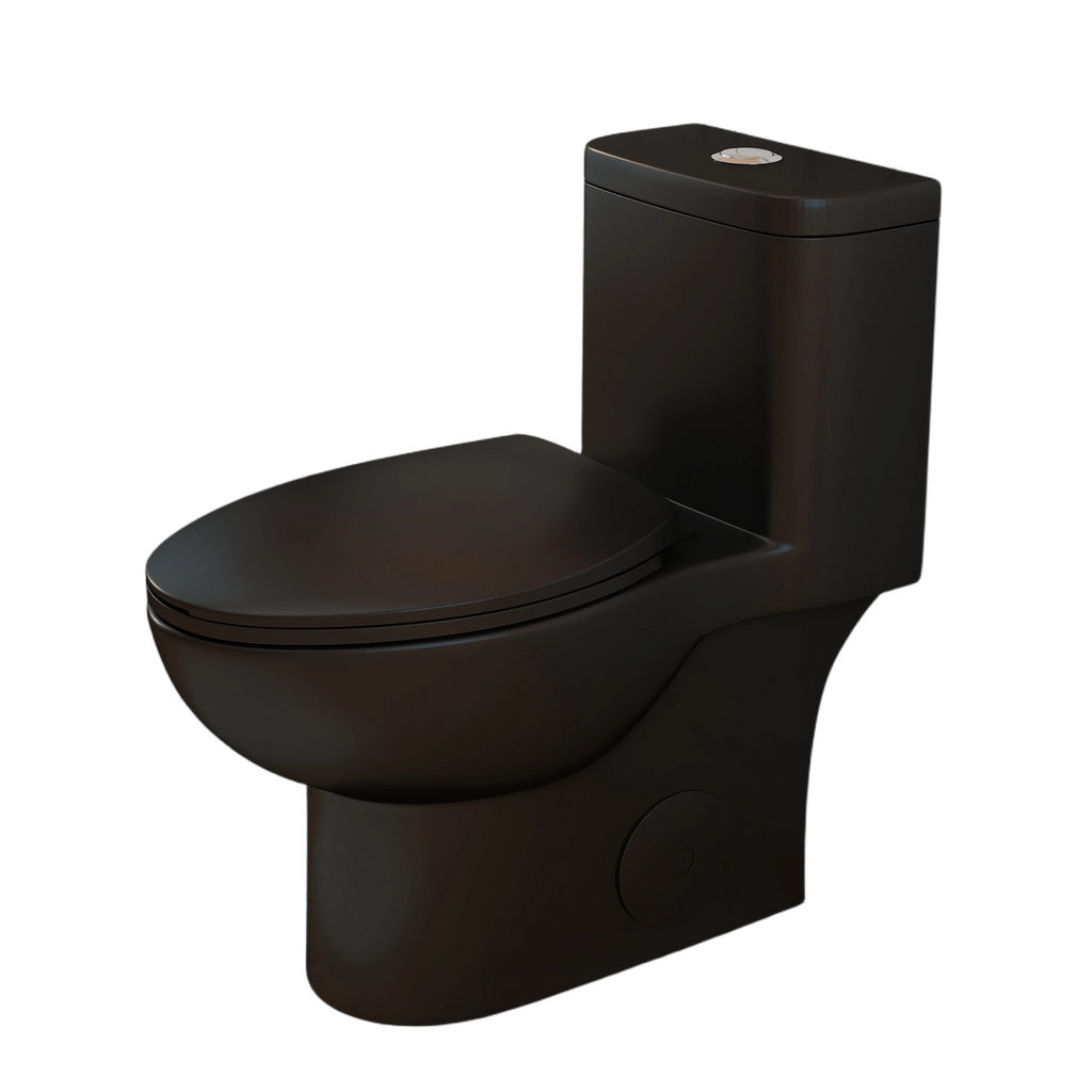0.8/1.28 GPF Siphonic Dual‑Flush One‑Piece Toilet, 17" ADA Comfort Height, Elongated Rimmed Bowl, Top‑Button, 12" Rough‑In, Soft‑Closing Seat & Lid, 1000g MaP Score, Matt Black 2MB‑006 Matte Black SKU W3192P412956 product image 11