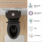0.8/1.28 GPF Siphonic Dual‑Flush One‑Piece Toilet, 17" ADA Comfort Height, Elongated Rimmed Bowl, Top‑Button, 12" Rough‑In, Soft‑Closing Seat & Lid, 1000g MaP Score, Matt Black 2MB‑006 Matte Black SKU W3192P412956 product image 3