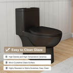 0.8/1.28 GPF Siphonic Dual‑Flush One‑Piece Toilet, 17" ADA Comfort Height, Elongated Rimmed Bowl, Top‑Button, 12" Rough‑In, Soft‑Closing Seat & Lid, 1000g MaP Score, Matt Black 2MB‑006 Matte Black SKU W3192P412956 product image 6