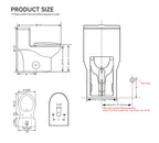 0.8/1.28 GPF Siphonic Dual‑Flush One‑Piece Toilet, 17" ADA Comfort Height, Elongated Rimmed Bowl, Top‑Button, 12" Rough‑In, Soft‑Closing Seat & Lid, 1000g MaP Score, Matt Black 2MB‑006 Matte Black SKU W3192P412956 product image 9
