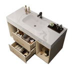 39.4 '' Floating Bathroom Vanity with Ceramic sink,Wall Mounted Vanity 2 Soft Close Drawer and white slate top White,Wood SKU W3136S00030 product image 11